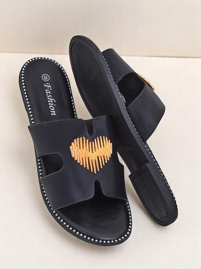 Royalfashion Női lapos talpú Heart Chic papucs