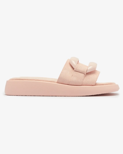 Rózsaszín női flip-flop öko-szarvasbőrből Omve - Lábbeli