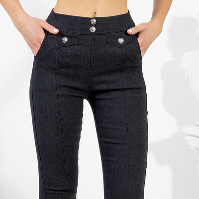 Női fekete treggings zsebbel - Ruházat