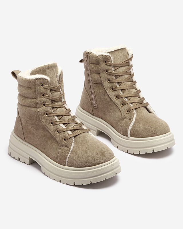 Női szigetelt trapper csizma barna színben Tivica - Lábbeli