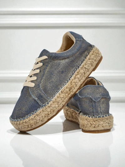 Aurelia Denim Espadrillos – női lapos sarkú szövet tornacipő