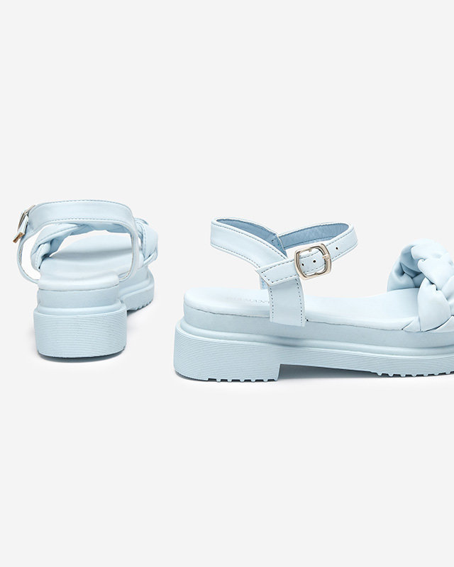 OUTLET Női világoskék szandál fonott övvel Kafha - Lábbeli