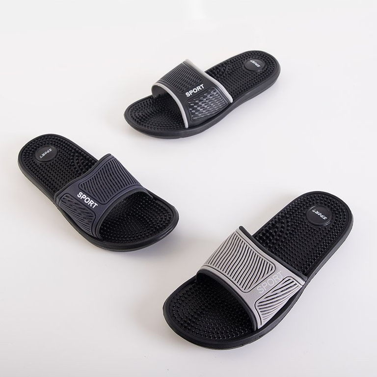 Férfi sötétkék gumi papucs tüskékkel Liw - cipő