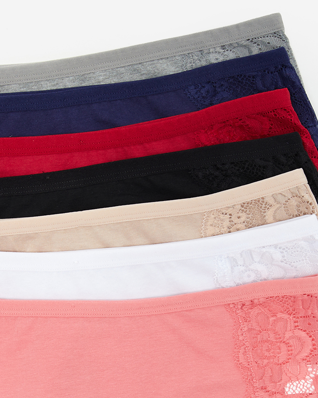 Egyszínű női bugyi szett, 7-es típus / csomag PLUSZ MÉRET - Fehérnemű