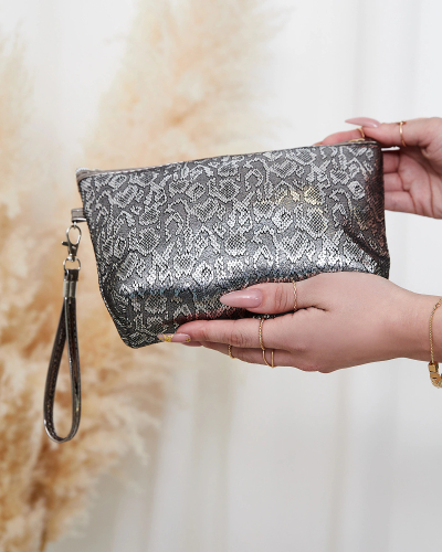 Royalfashion Női ezüstösen csillogó kozmetikai táska nyomtatással