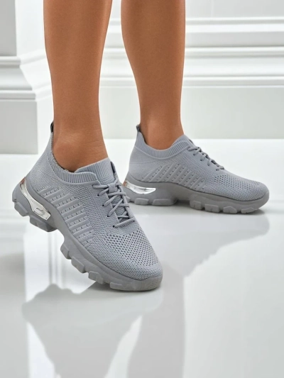 Damskie Sneakersy Atenea Light Szare tkaninowe na płaskiej podeszwie 4,5 cm