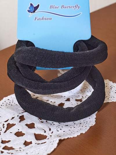 Royalfashion 3 darabos fekete hajgumi szett Nero