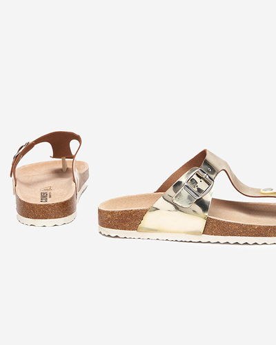 OUTLET Arany női papucs Elotsi flip-flop - Lábbeli