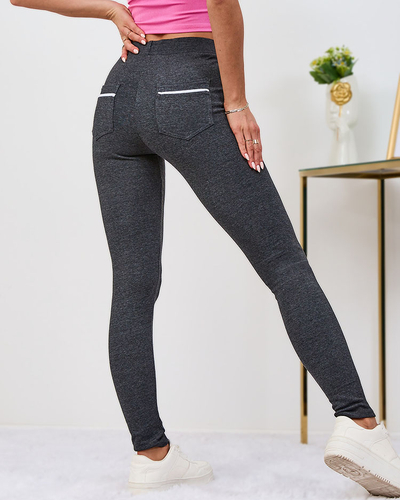 Royalfashion Szürke női leggings zsebekkel