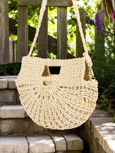 Királyi divat Kis női szalmakézitáska Mini Moon Straw