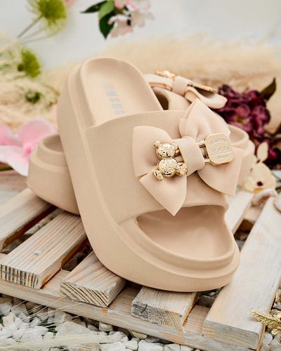 Royalfashion Női gumi flip-flop díszes masnival Apis