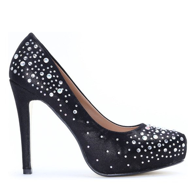 Czarne szpilki z cyrkoniami Agnessa - Obuwie