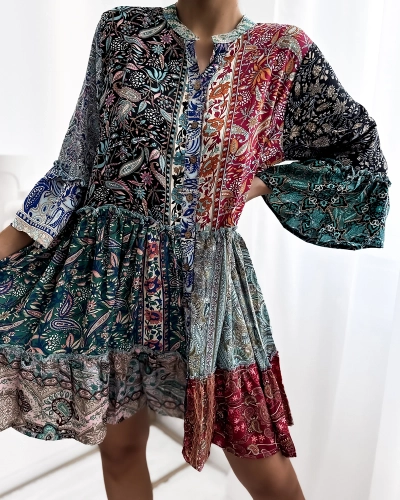 Royalfashion Mintás színes női rövid ruha