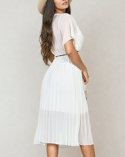 Royalfashion Női pliszírozott midi ruha