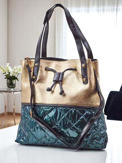 Royalfashion Nagyméretű női kézitáska Golden Luxe Shopper