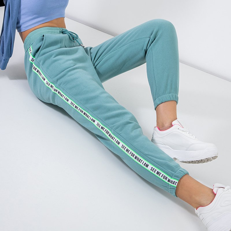 Női zöld szigetelt csíkos tréningruha - Ruházat