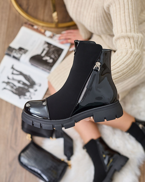 Royalfashion Fekete matt női csizma Hedaheh