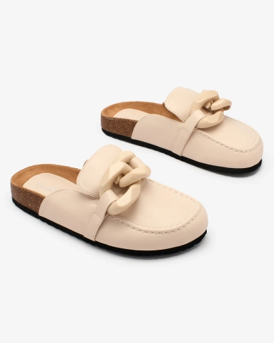 Royalfashion Női bézs színű flip-flop a'la mokaszin Doleqi