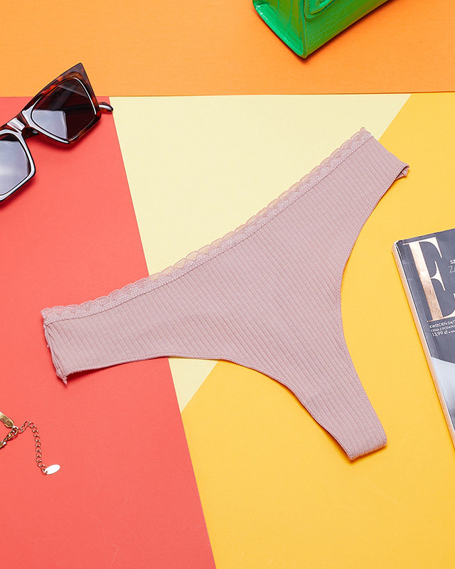 Korall női bordás tanga - Fehérnemű