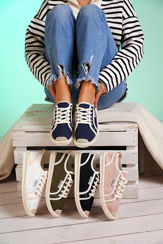 OUTLET Női fehér Mokida szőtt tornacipő - Lábbeli