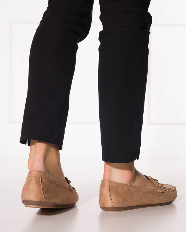 Világosbarna Terikala öko-velúr naplopók nőknek - Lábbeli