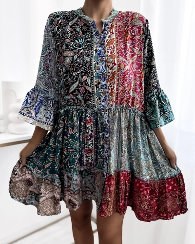 Royalfashion Mintás színes női rövid ruha