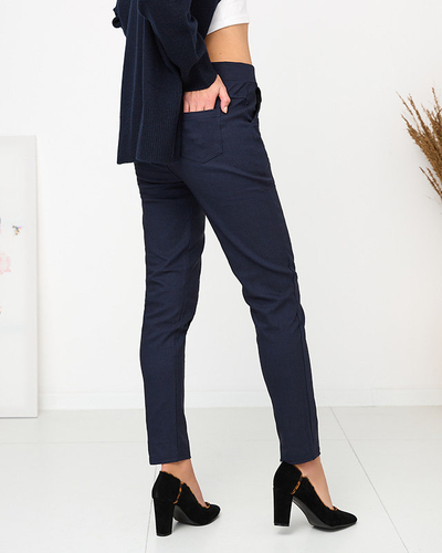 Tengerészkék női szigetelt treggings PLUS SIZE - Ruházat