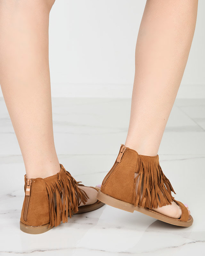 OUTLET Női szandál rojtos tevével Clov- Shoes
