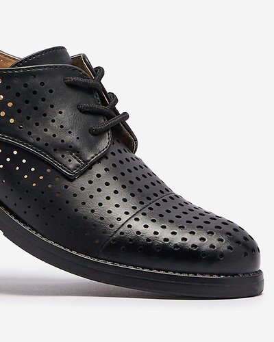Áttetsző fekete női öko bőr félcipő Azedvo- Footwear
