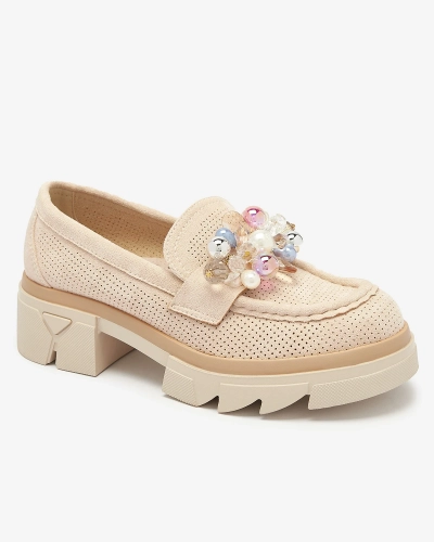 Női bézs színű áttört mokaszin Peloga- Footwear