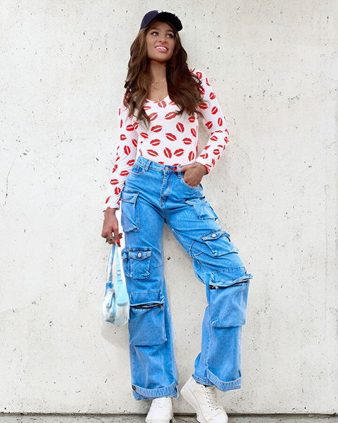 Royalfashion Női széles harci nadrág