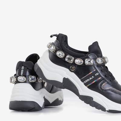 OUTLET Fekete női sportcipő köbös cirkóniákkal Frewan - Lábbeli