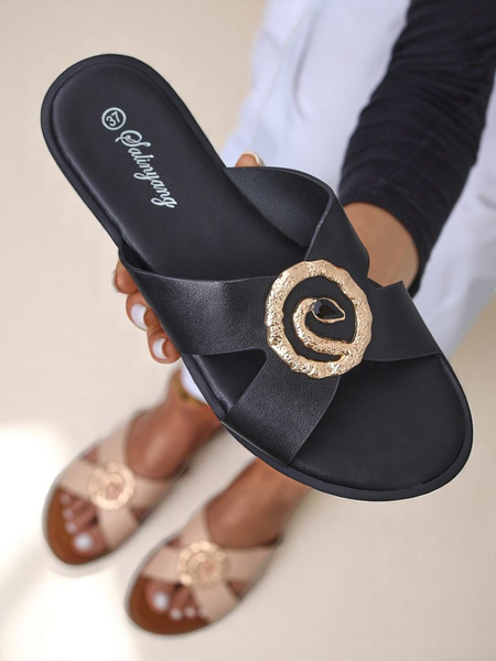 Royalfashion Női lapos talpú papucs Golden Step