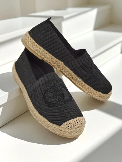 Atena fekete női espadrilles – lapos sarok, ökológiai velúrbőr