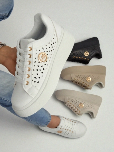 Aurelia Bianca – Fehér Platform Sneakers Royalfashion Ecru