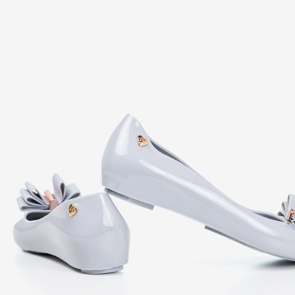 OUTLET Világosszürke melissa Tyrika íjjal díszítve - Cipő