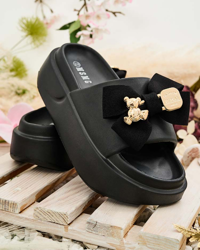 Royalfashion Női gumi flip-flop díszes masnival Apis