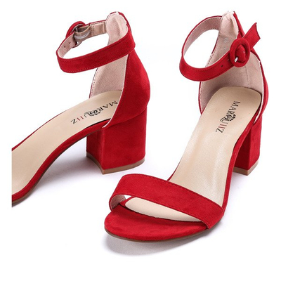 Czerwone sandały na słupku Madeleine - Obuwie