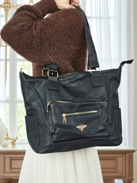 Marvaya női shopper táska, öko bőr, steppelt