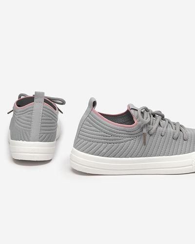 OUTLET Szürke női bordás tornacipő Manfer- Footwear