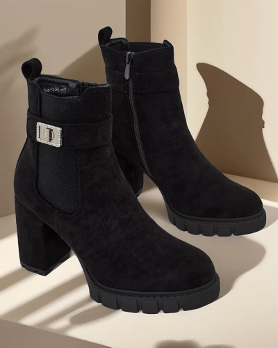 Royalfashion Női blokk sarkú bokacsizma Effo