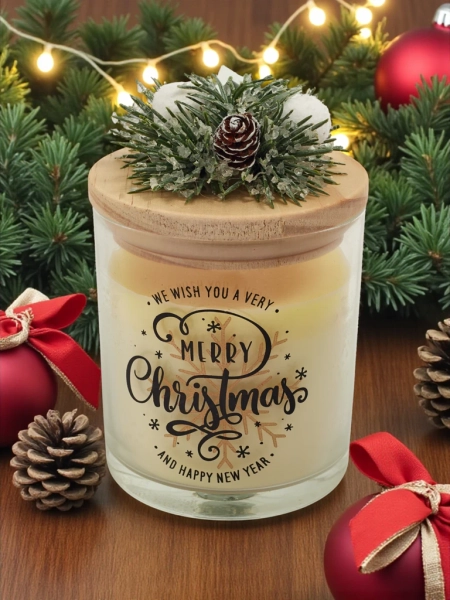 Karácsonyi illatgyertya Merry Christmas Happy New Year