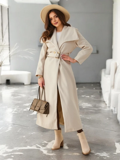 Royalfashion Női maxi kabát övvel