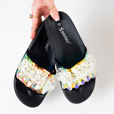 OUTLET Fekete női szandál Halpasi kövekkel - Lábbeli