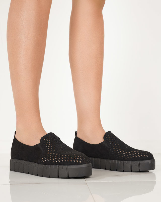 Női fekete áttört cipő Ihalmi - Lábbeli