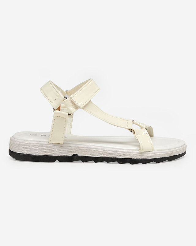 Krém női lapos szandál Hereris - Lábbeli