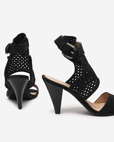 OUTLET Női áttört szandál oszlopon fekete Resov- Footwear