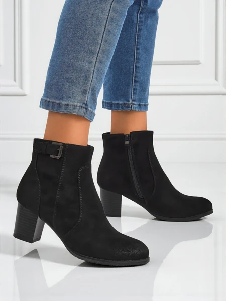 Crimson Dusk női eco-velúr bokacsizma sarokkal