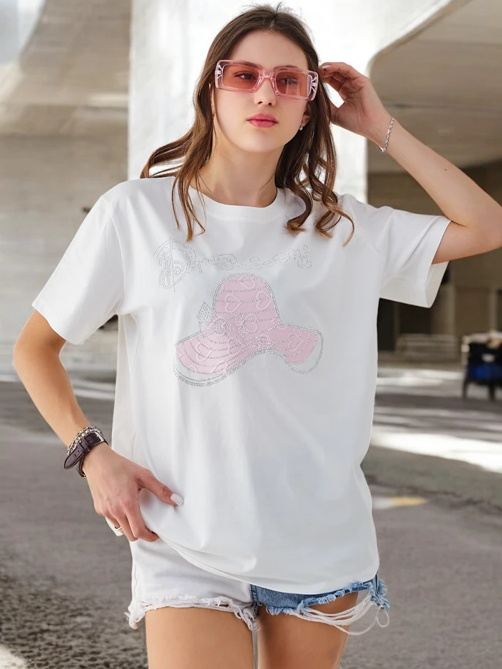 Royalfashion Női pamut blúz nyomattal