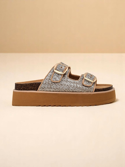 Royalfashion Női Nora fonott platform papucs